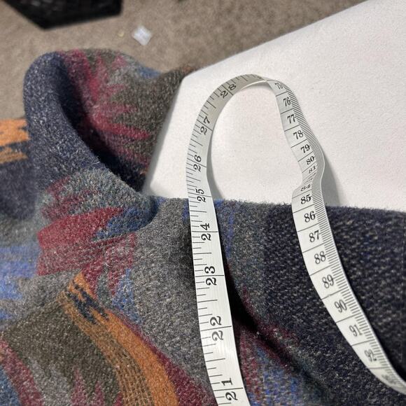 Andrea Marin Coat Womens Large Multicolor Hooded Wool Blend Aztec Boho Southwest - Picture 10 of 15